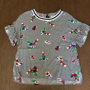 DR2 Women's Floral Striped Blouse